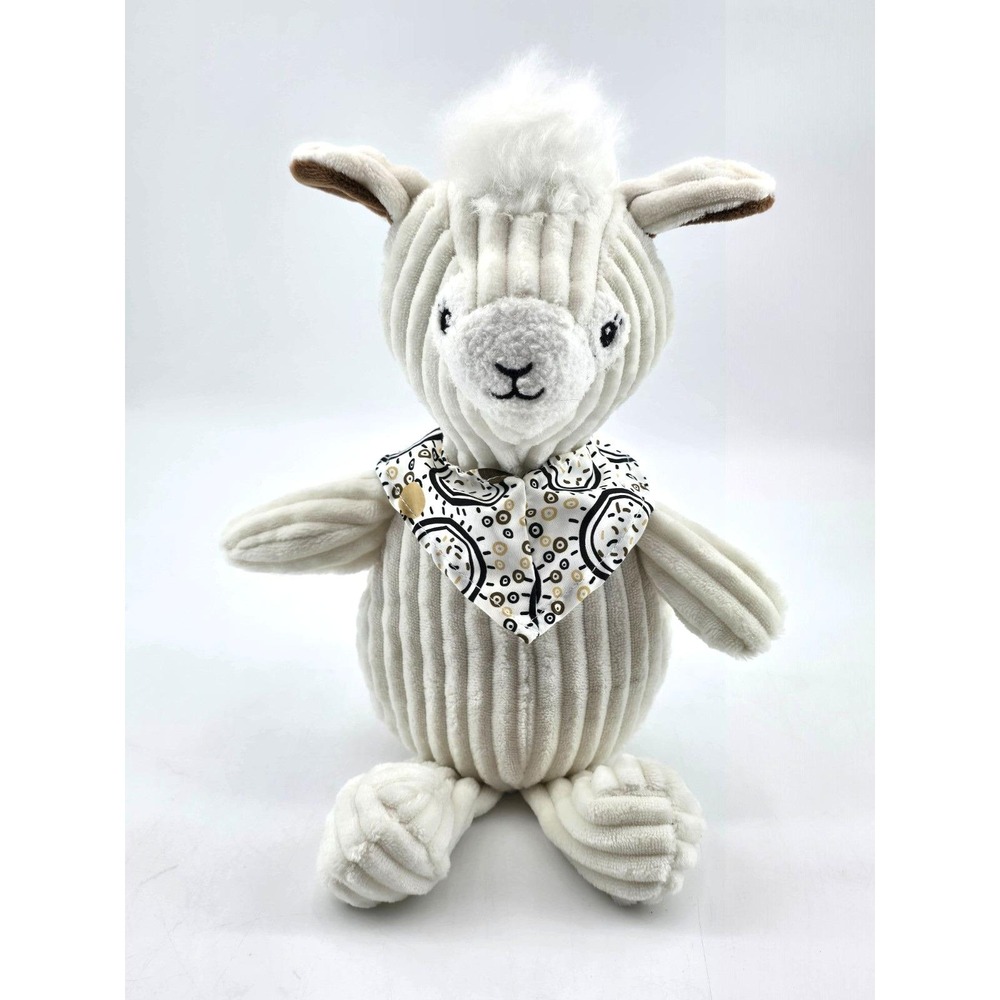 Les Déglingos Muchachos Llama Plush Simply White Corduroy Bandana 23cm Lovey